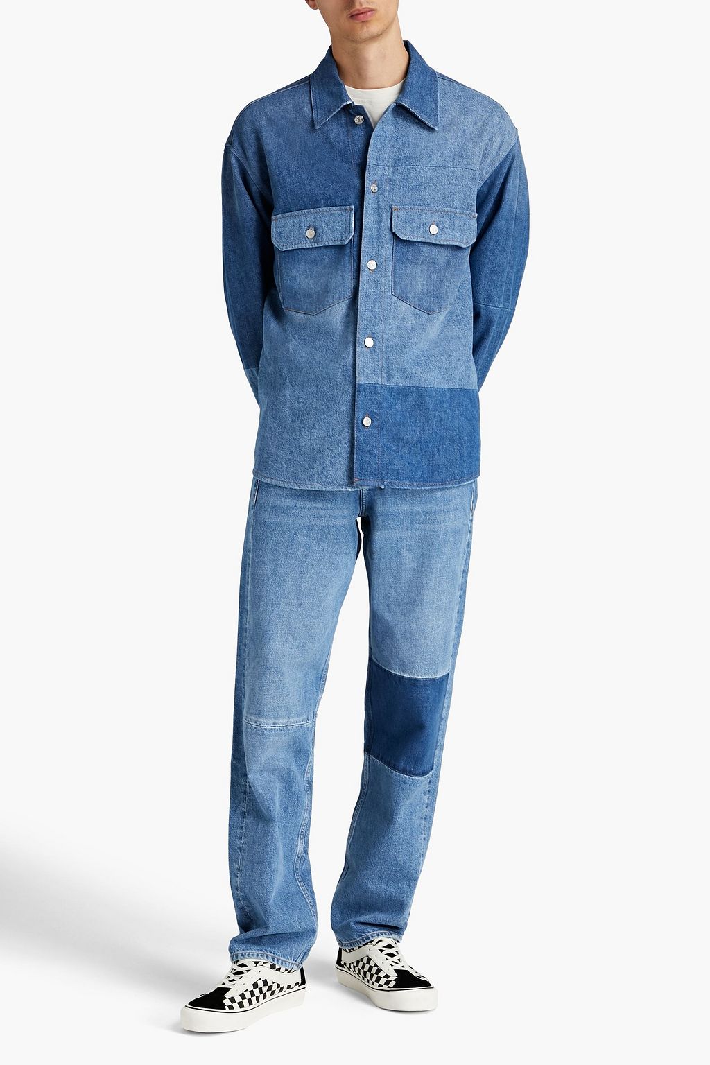 FRAME Paneled denim shirt
