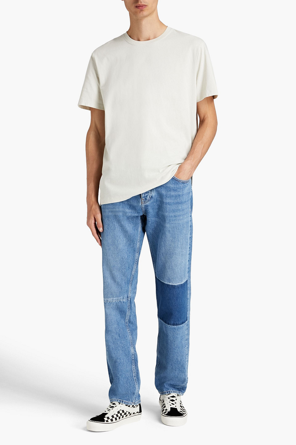 Frame Man Tapered Denim Jeans In Mid Denim