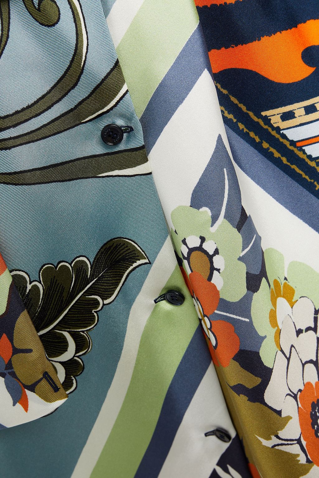 CHLOÉ Printed silk-twill mini skirt