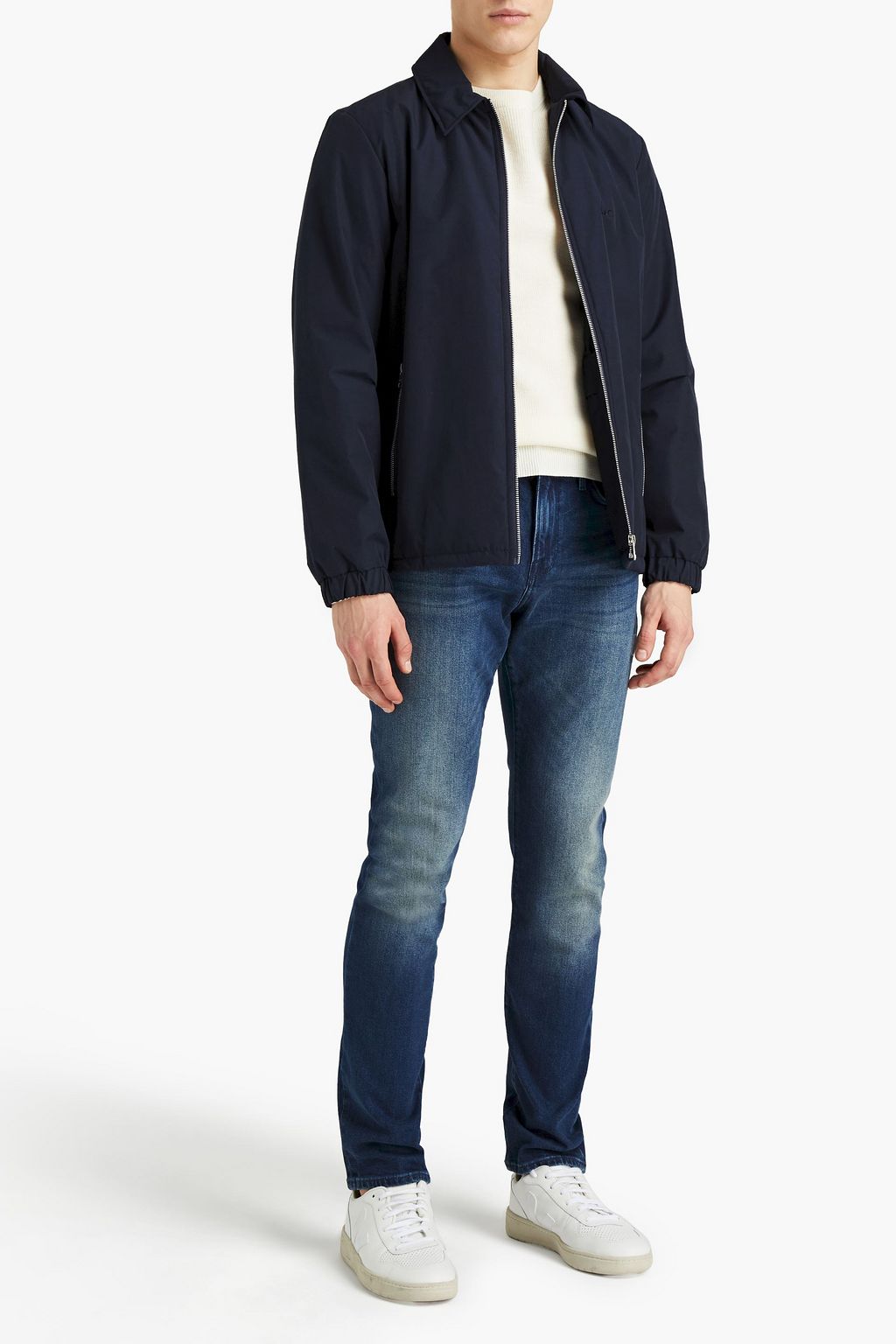 FRAME Skinny-fit whiskered denim jeans