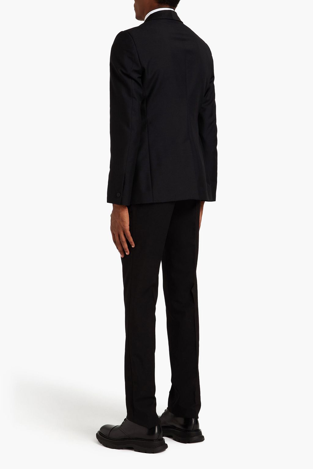 ALEXANDER MCQUEEN Slim-fit silk-trimmed wool and mohair-blend twill blazer