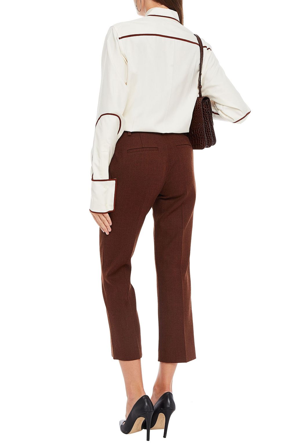 VICTORIA BECKHAM Penelope cropped wool-twill straight-leg pants