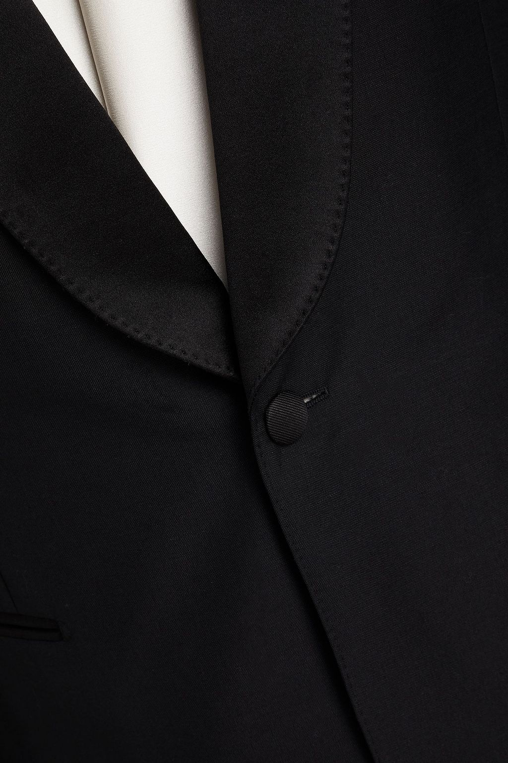 MCQUEEN Satin-trimmed wool and mohair-blend tuxedo jacket