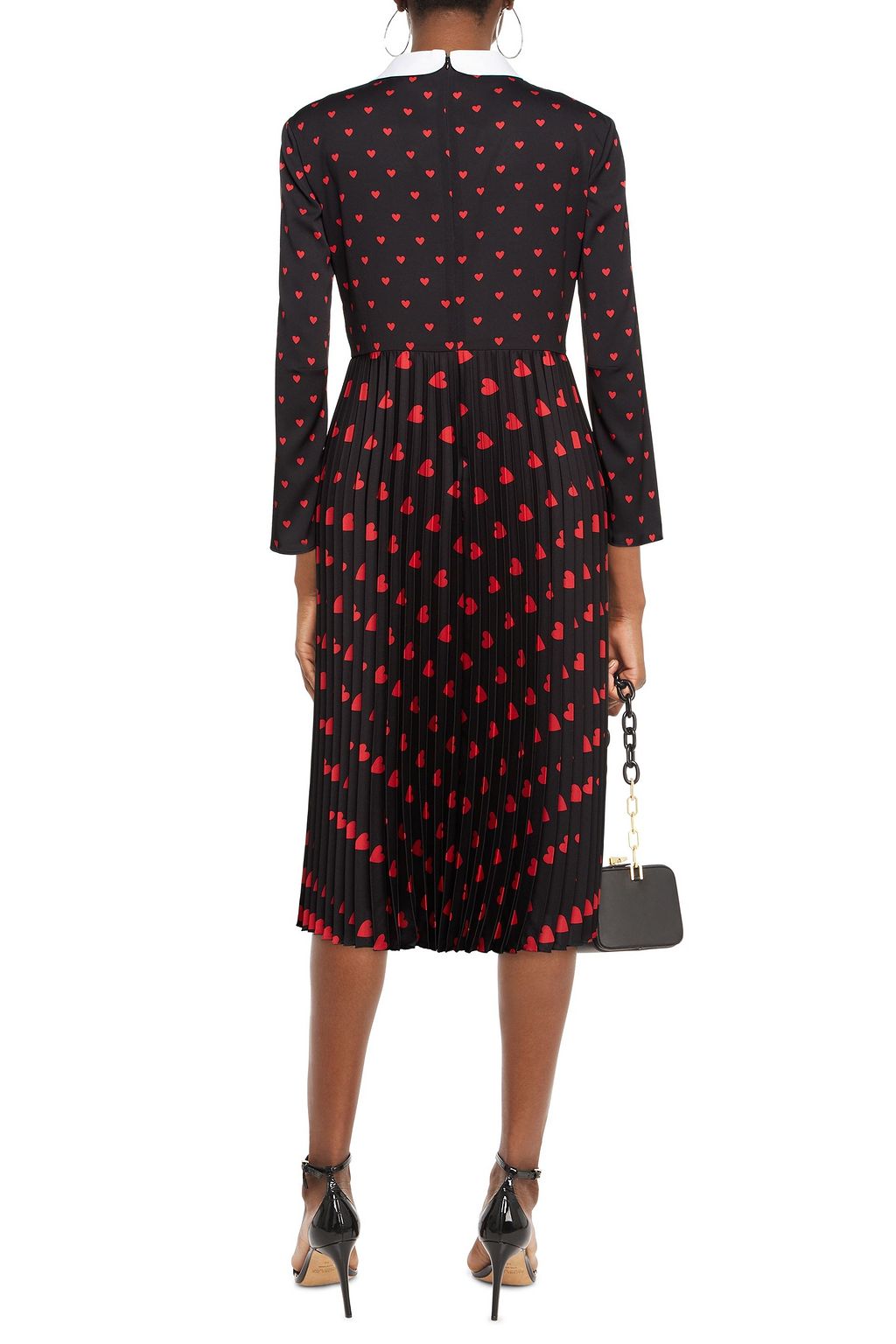 REDVALENTINO Embellished printed stretch-crepe midi dress