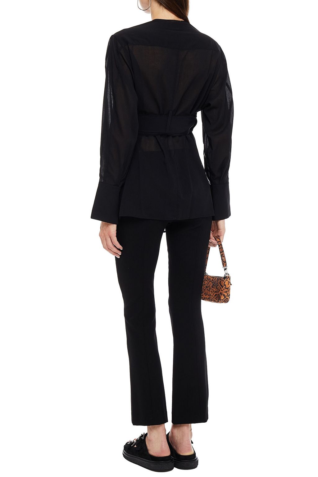 3.1 PHILLIP LIM Wrap-effect layered crepe de chine and voile tunic