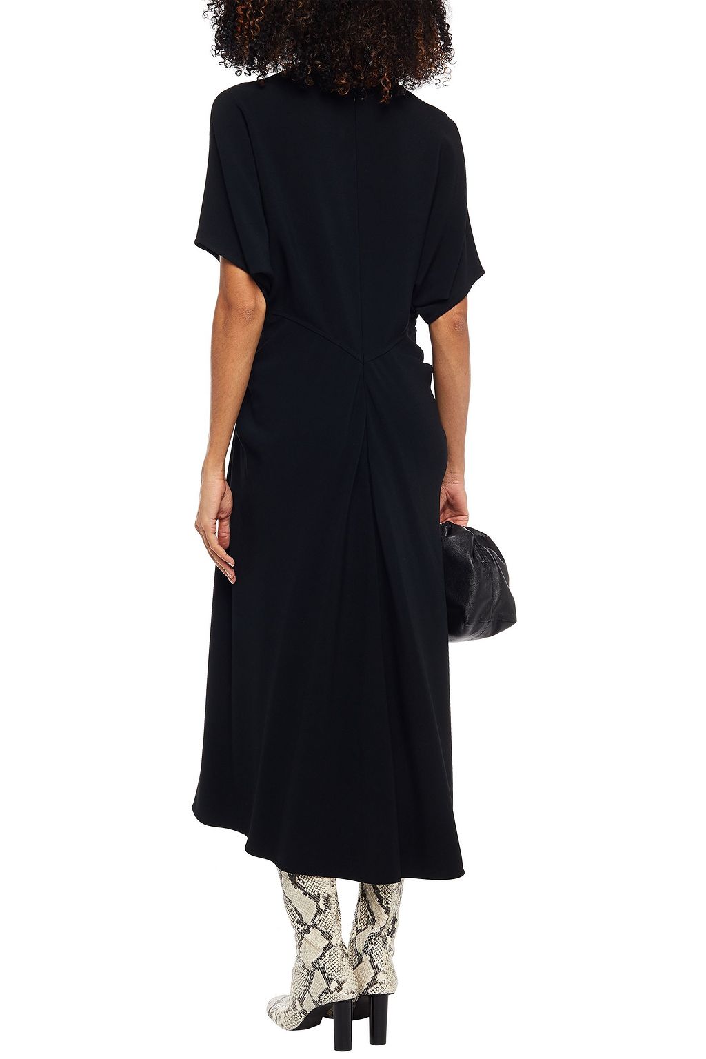 VICTORIA BECKHAM Pleated stretch-crepe midi dress