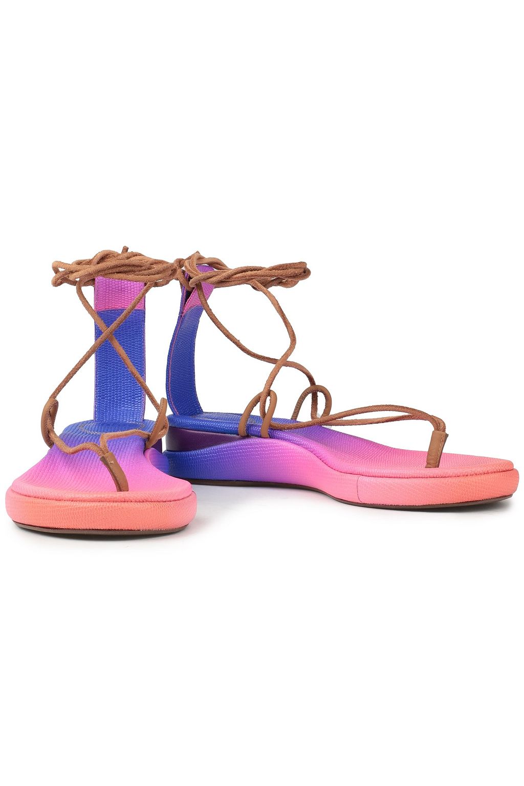 CHLOÉ Sandalen aus Leder mit Schlangeneffekt und Farbverlauf