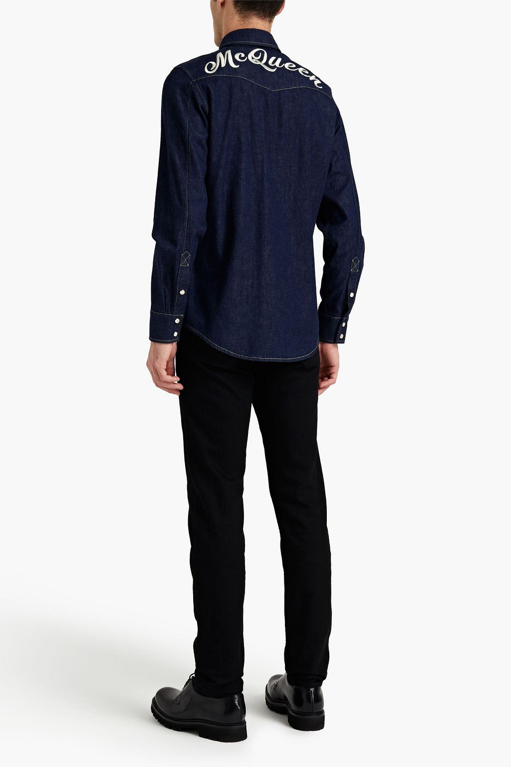 MCQUEEN Embroidered denim shirt