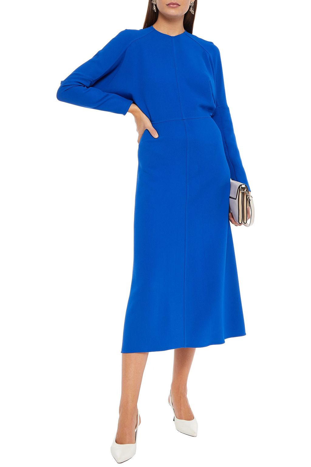 VICTORIA BECKHAM Gathered crepe midi dress