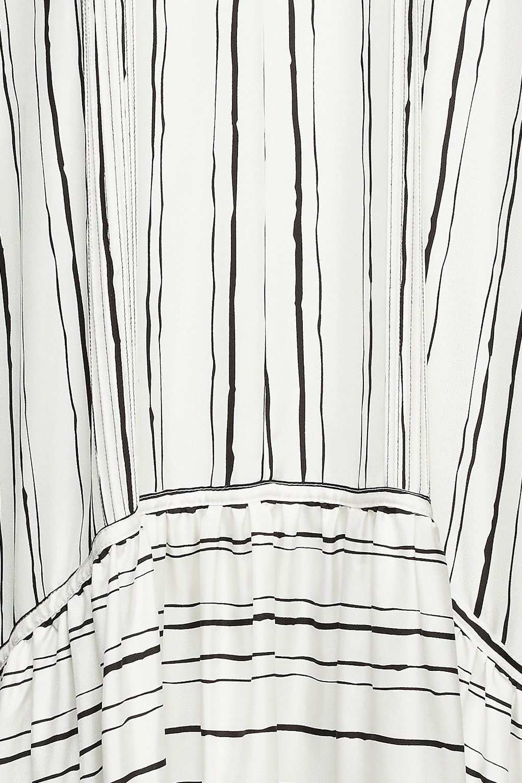 3.1 PHILLIP LIM Gathered pintucked striped silk-twill midi dress