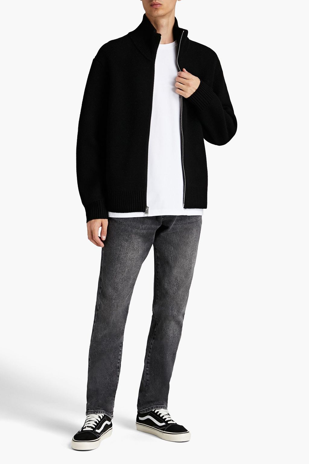 FRAME Wool zip-up sweater