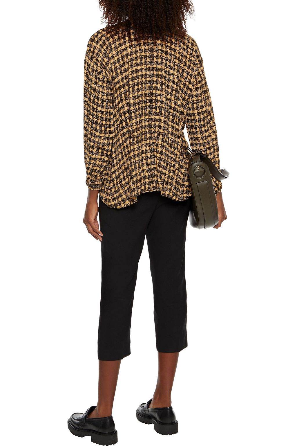 PROENZA SCHOULER Gathered gingham crepe blouse