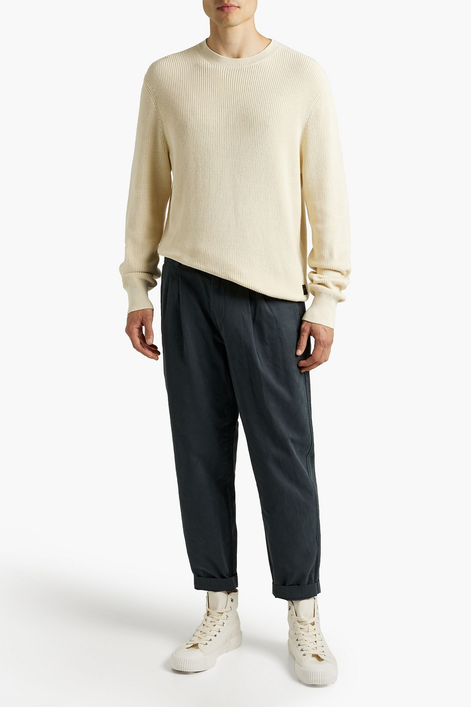 Rag & Bone Dexter Cotton Sweater In Cream