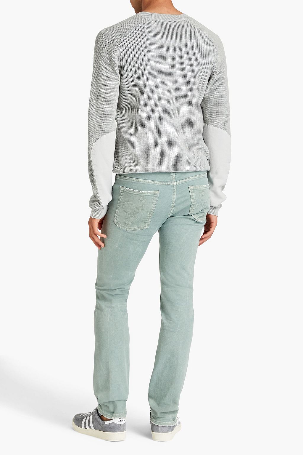RAG & BONE Dexter denim-trimmed cotton sweater