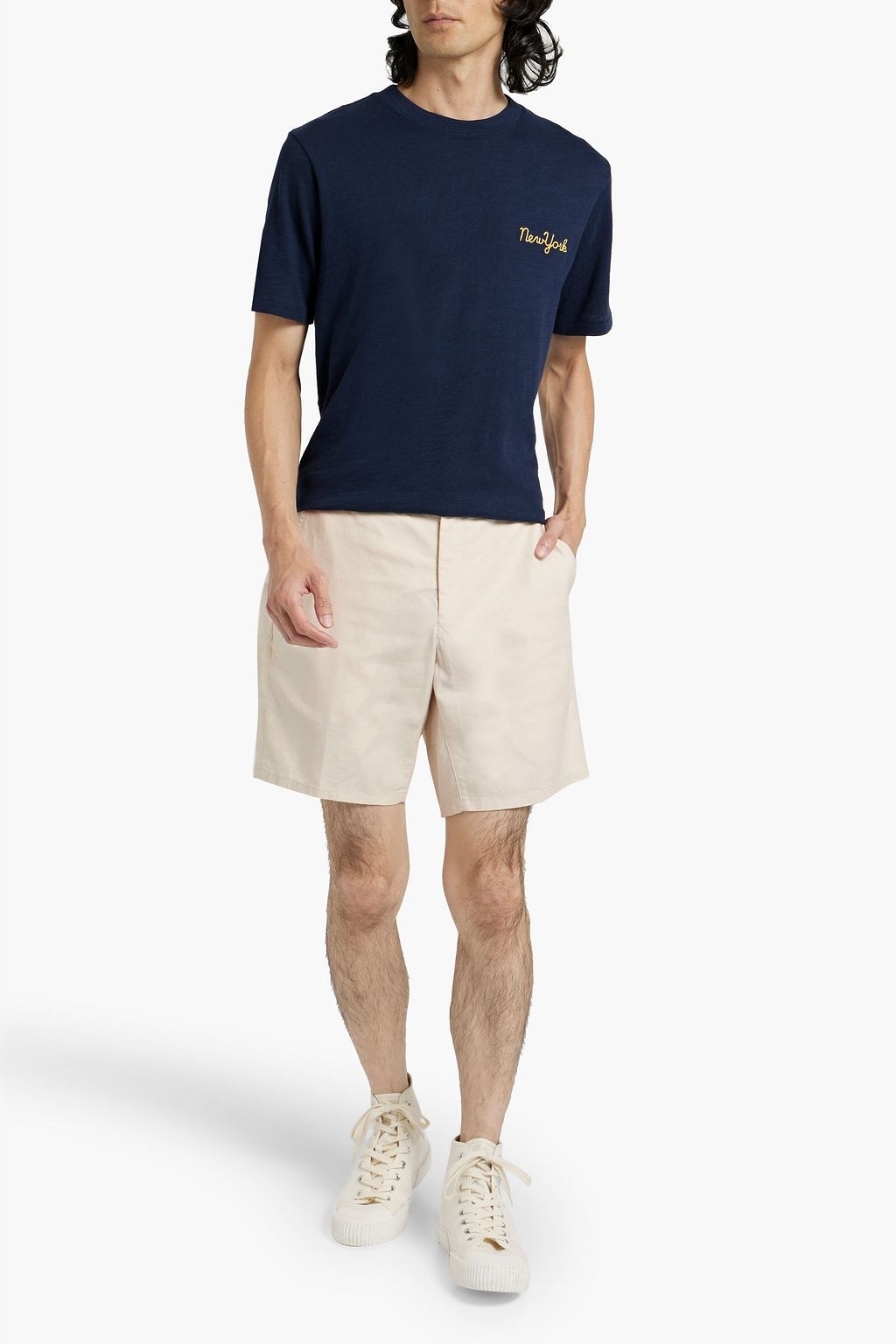 RAG & BONE Cotton and linen-blend chino shorts