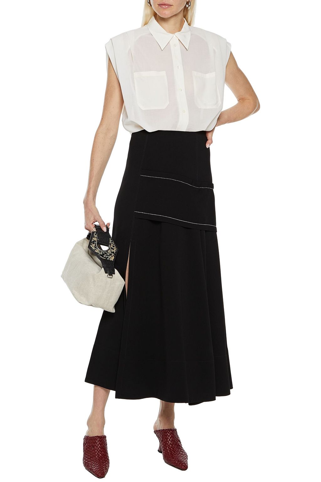 3.1 PHILLIP LIM Pleated voile shirt