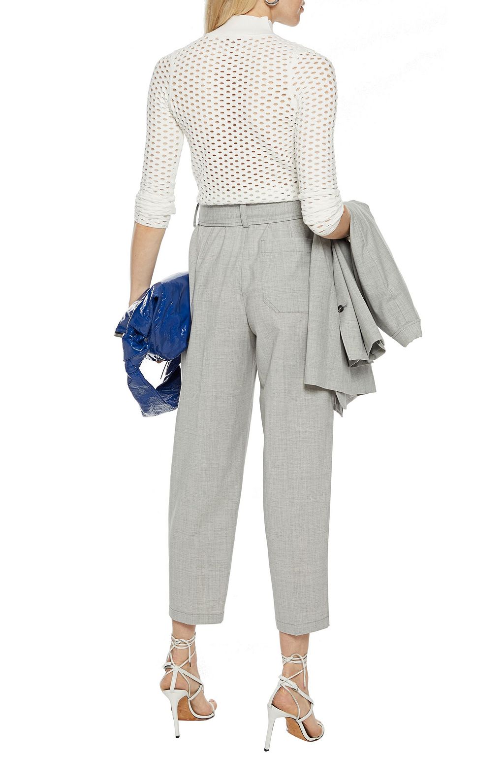 3.1 PHILLIP LIM Cropped belted wool-blend tapered pants