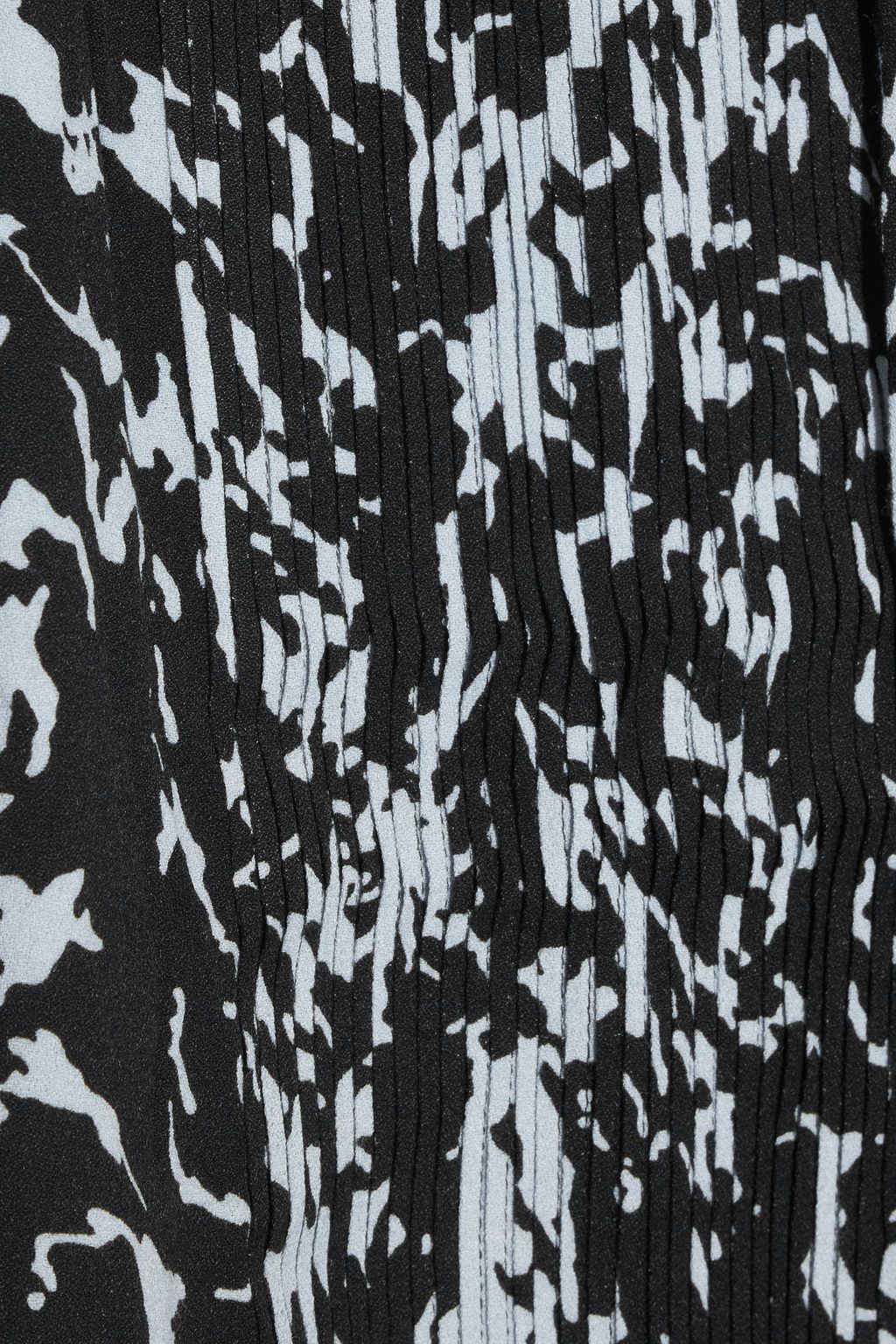 PROENZA SCHOULER Tie-neck pintucked printed crepe top
