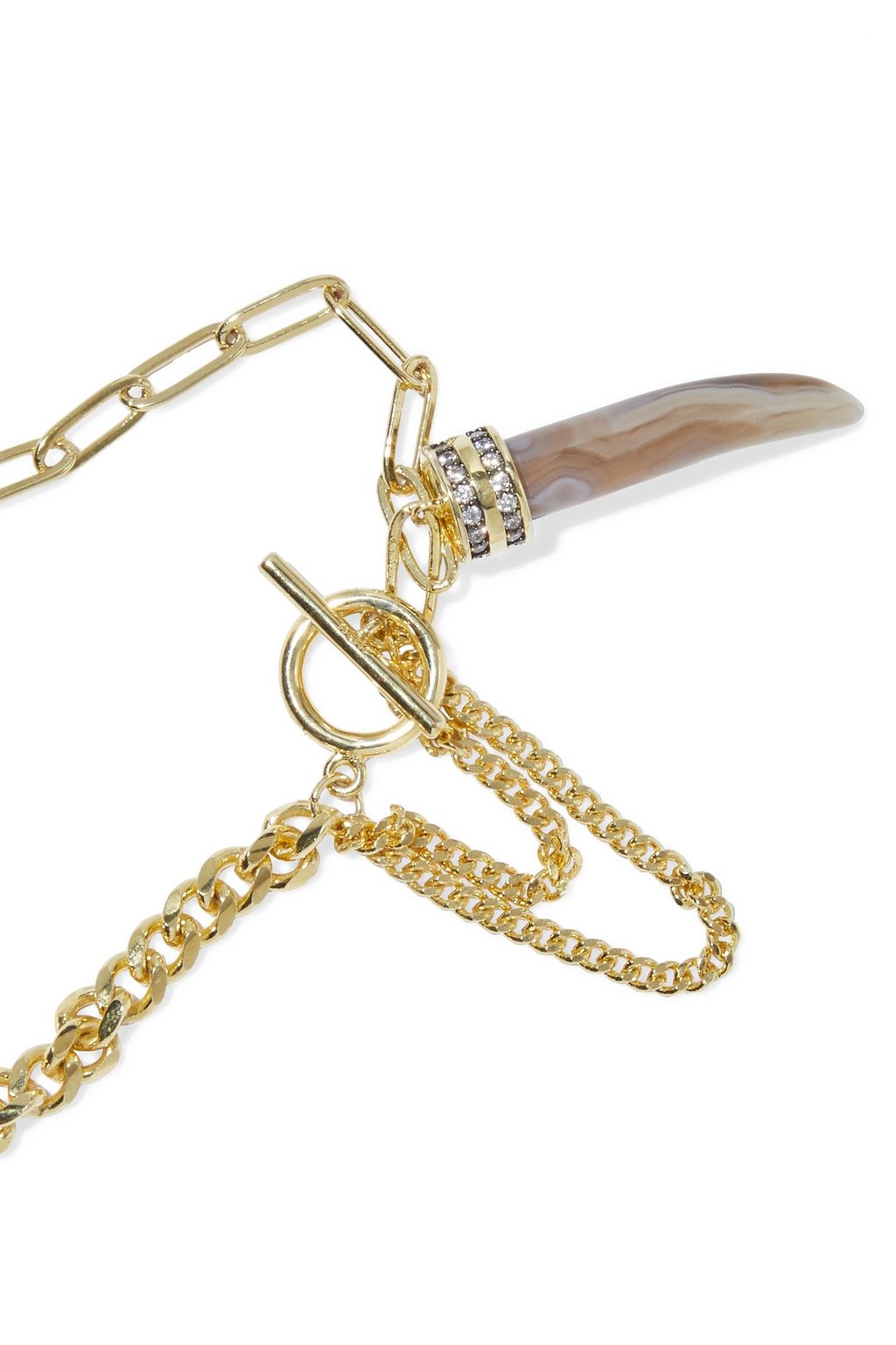 NOIR JEWELRY Gold-tone, resin and crystal bracelet