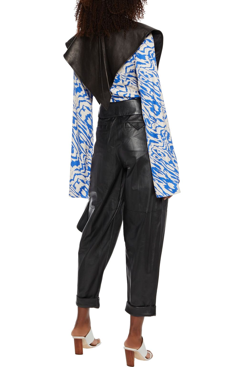 PROENZA SCHOULER Cropped pleated leather tapered pants