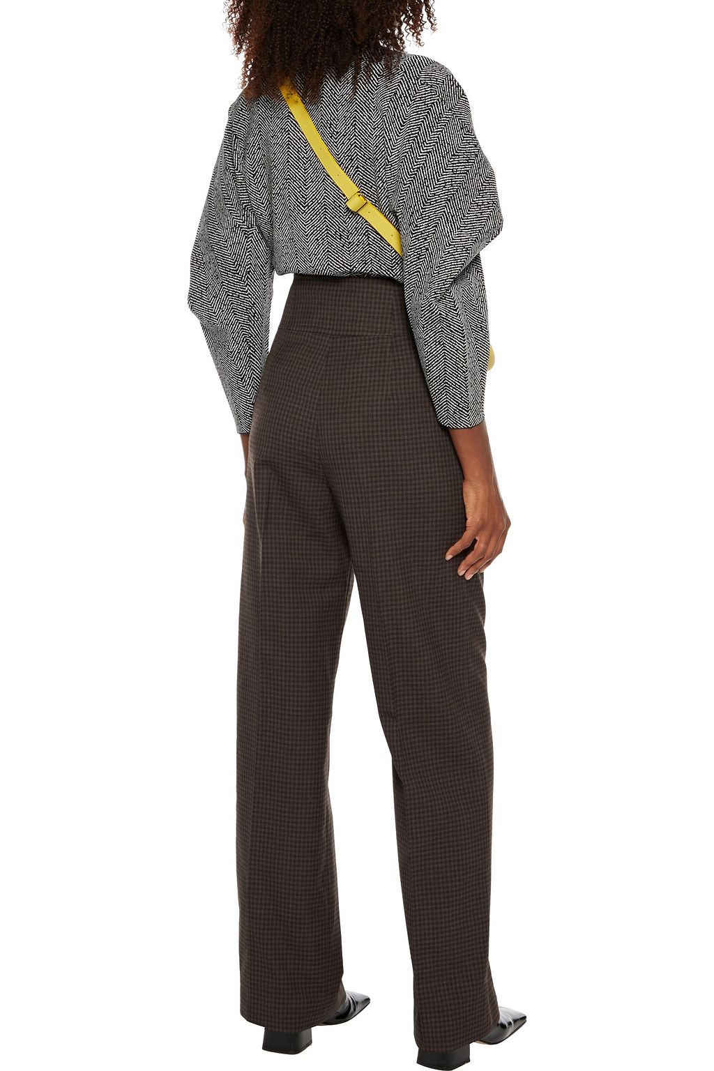 PROENZA SCHOULER Pleated gingham woven wide-leg pants