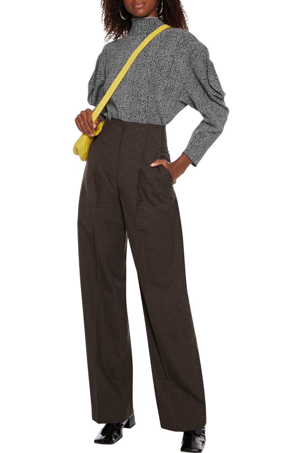 PROENZA SCHOULER Pleated gingham woven wide-leg pants