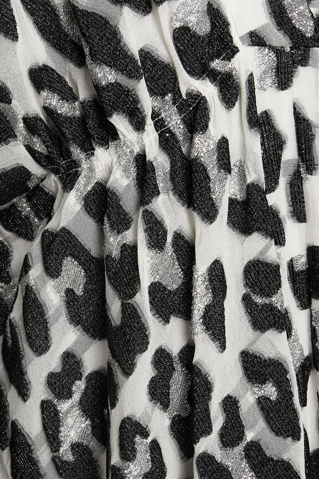 CAROLINA HERRERA Leopard-print metallic fil coupé silk-blend kaftan