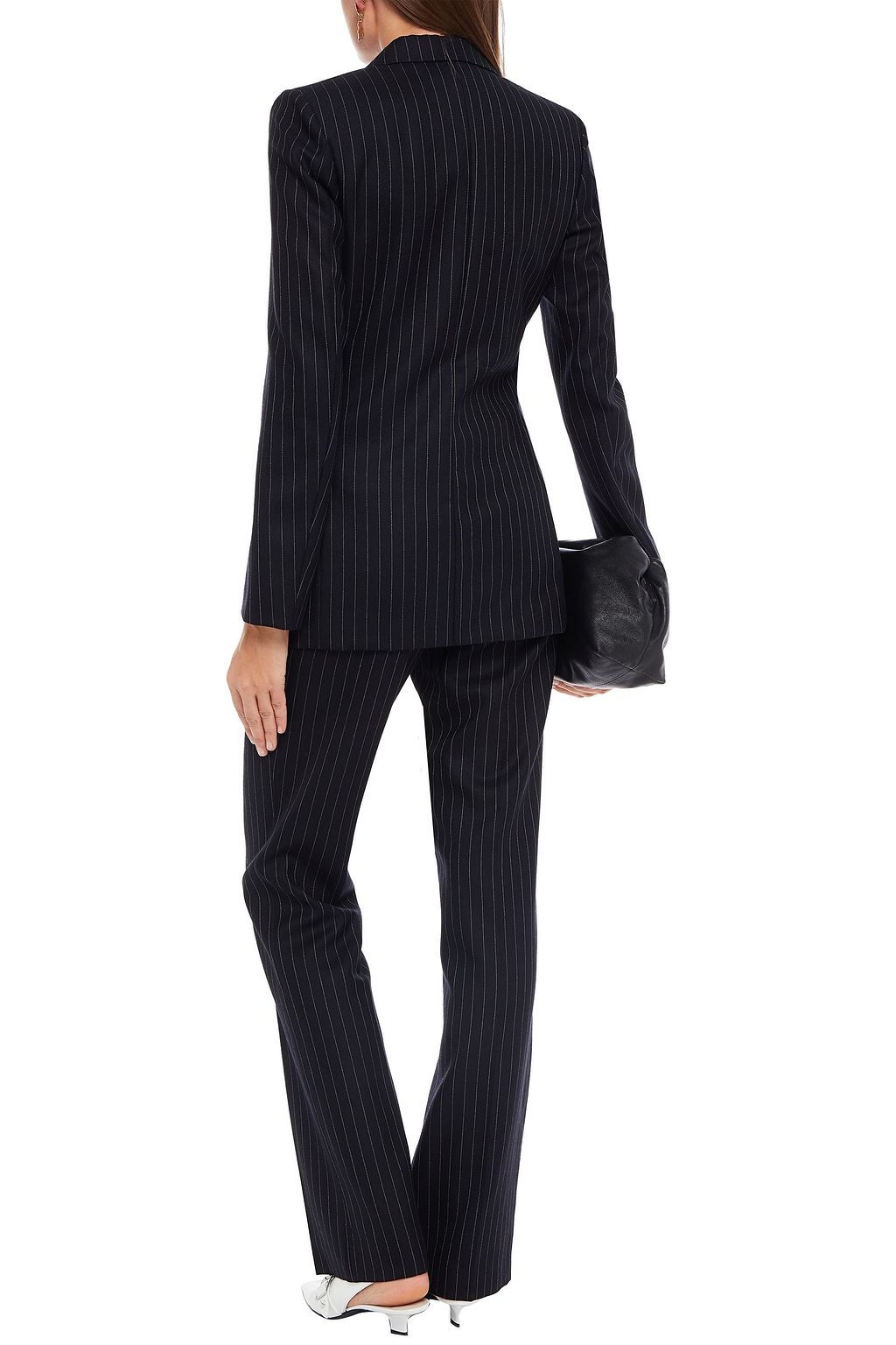 VICTORIA BECKHAM Double-breasted pinstriped wool-twill blazer