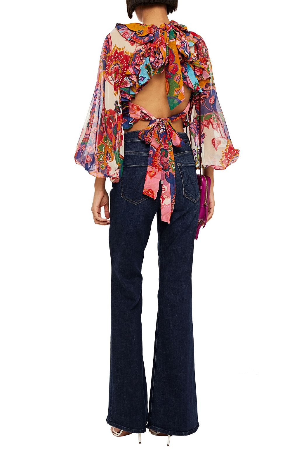 ZIMMERMANN The Lovestruck ruffled printed cotton and silk-blend voile top