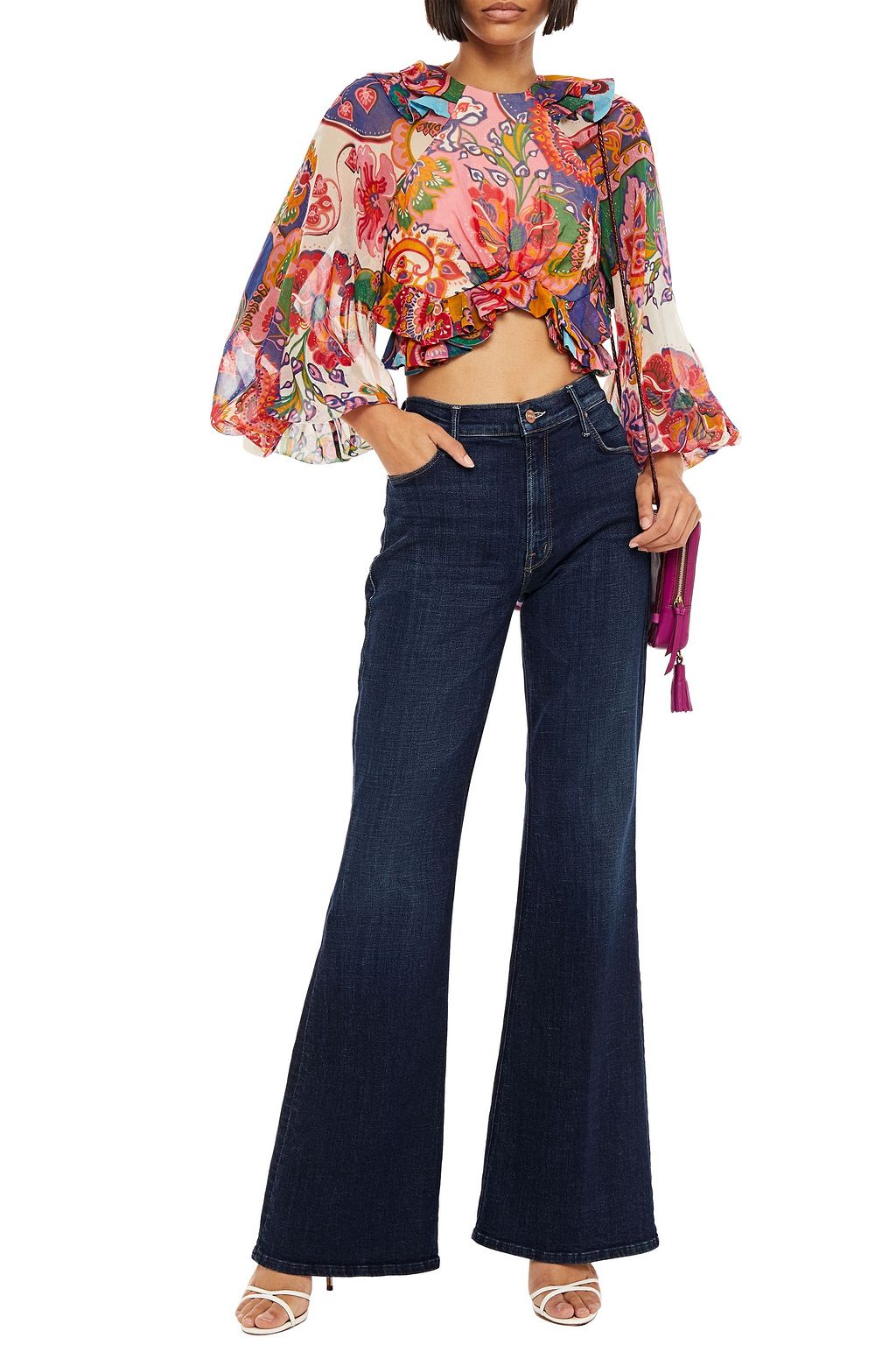ZIMMERMANN The Lovestruck ruffled printed cotton and silk-blend voile top