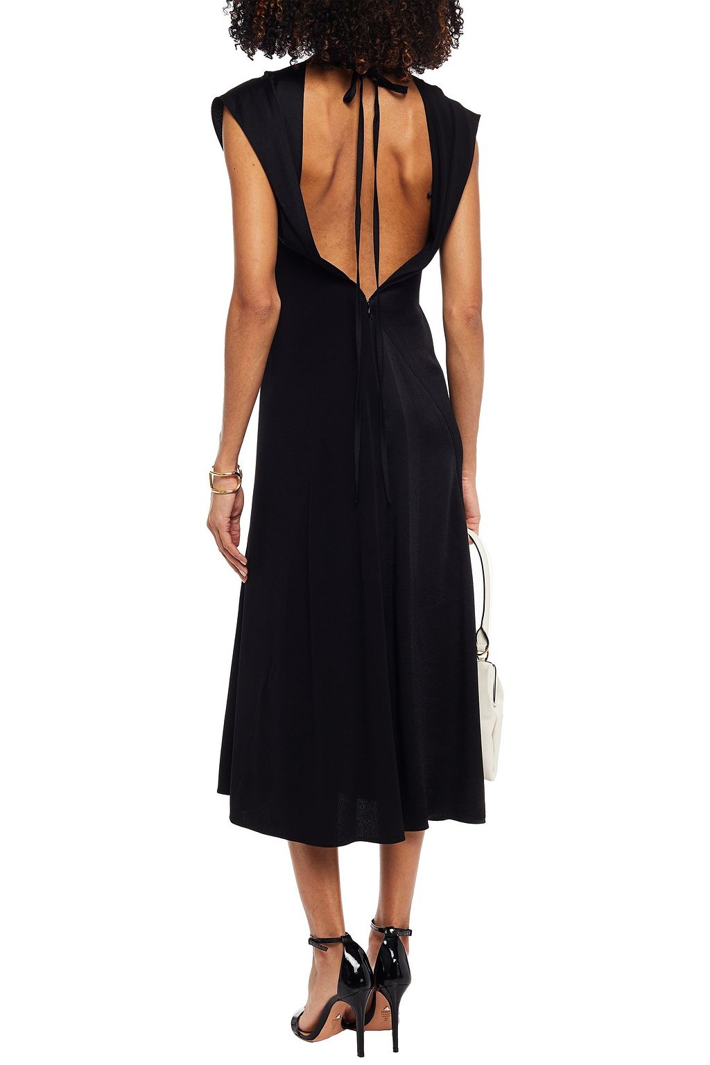 VICTORIA BECKHAM サテンクレープ ミディワンピース