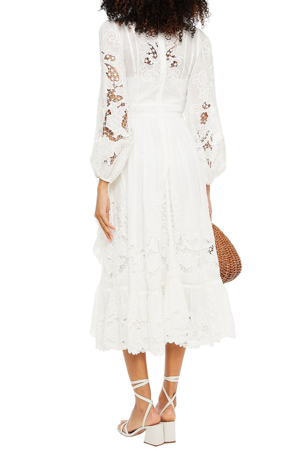 ZIMMERMANN Lulu wrap-effect broderie anglaise cotton midi dress