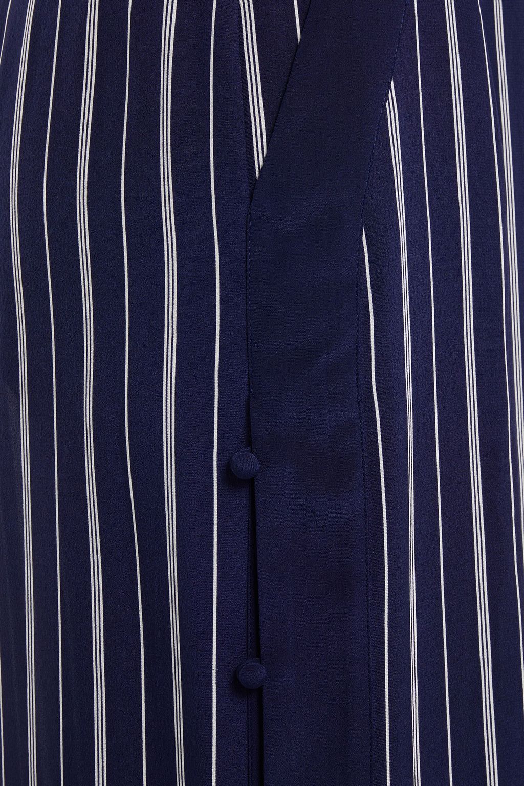 L'AGENCE ピンストライプシルククレープデシン ワイドレッグジャンプスーツ