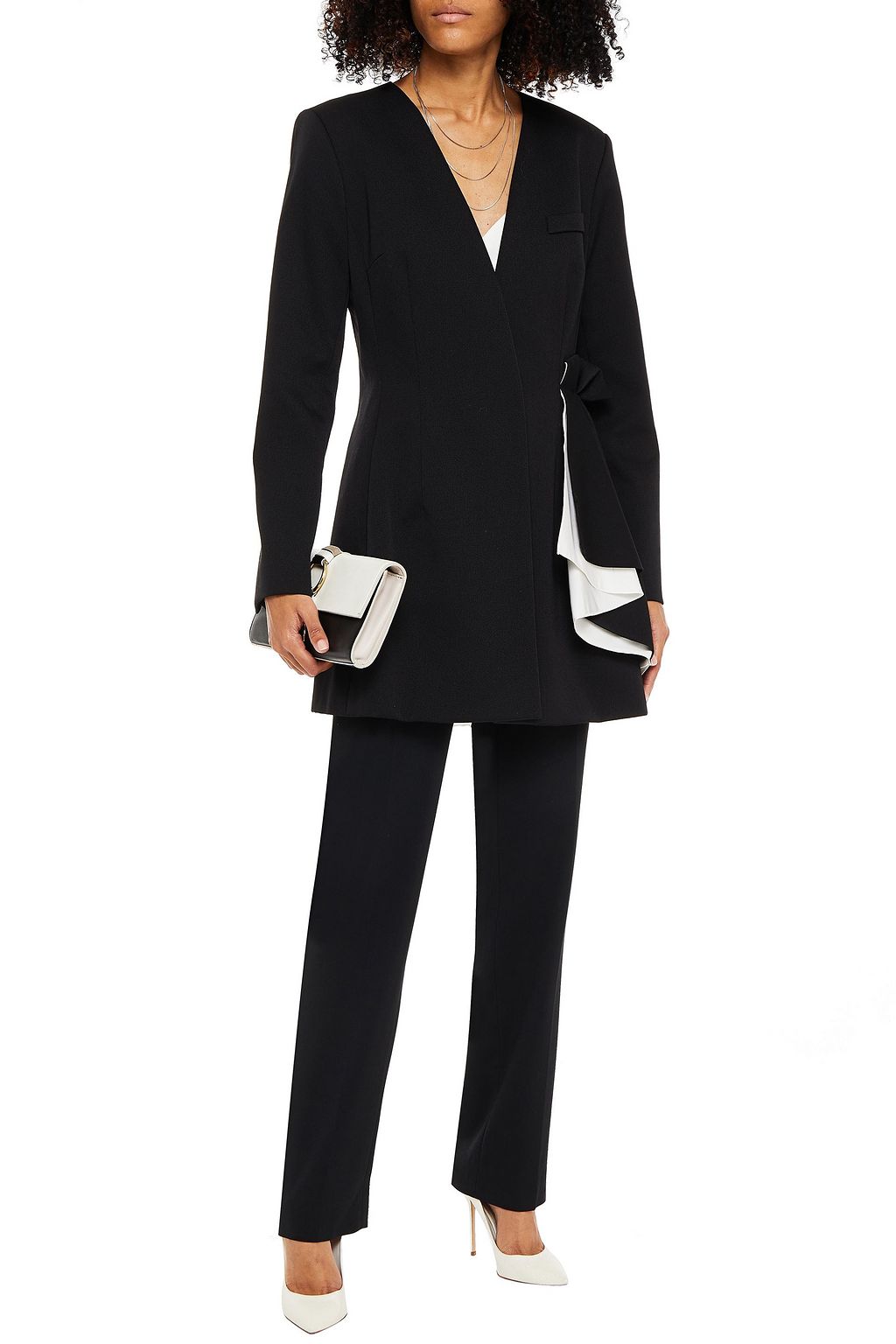 CAROLINA HERRERA Draped stretch-wool twill jacket