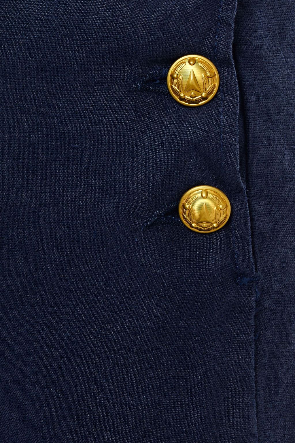 L'AGENCE Button-detailed linen straight-leg pants