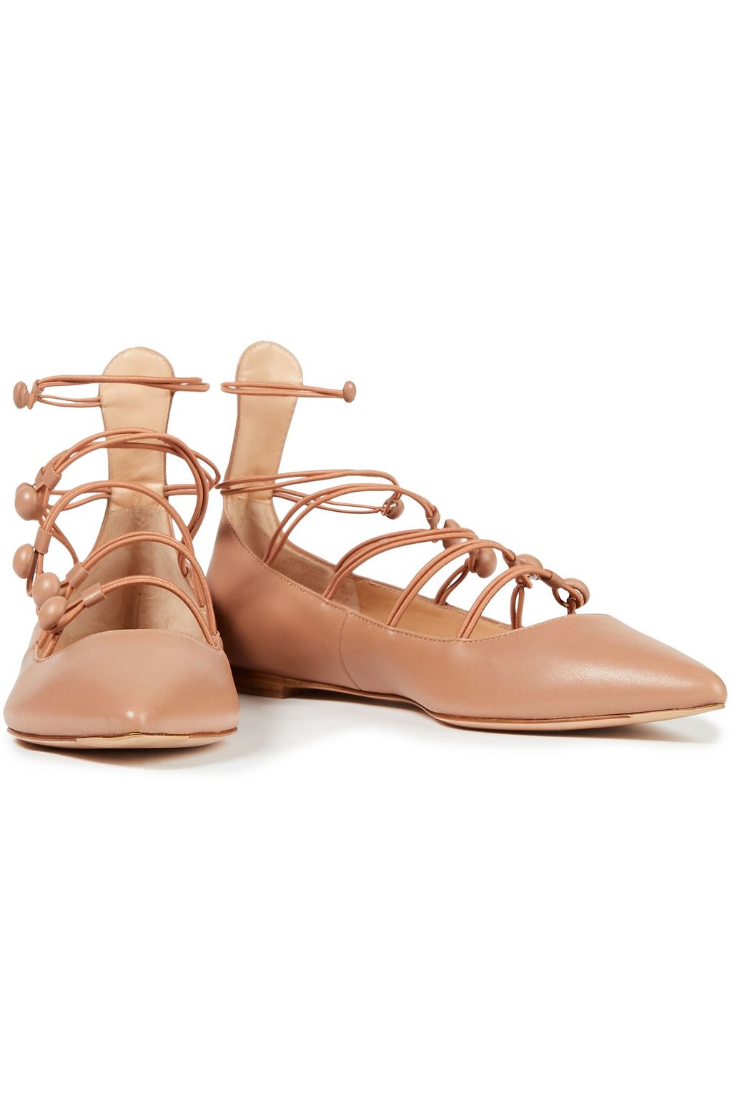 GIANVITO ROSSI Leather point-toe flats