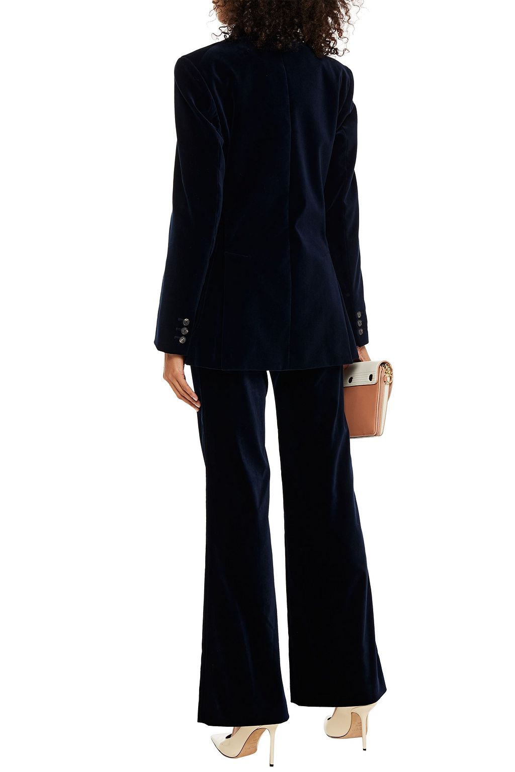 VICTORIA BECKHAM Cotton-blend velvet flared pants