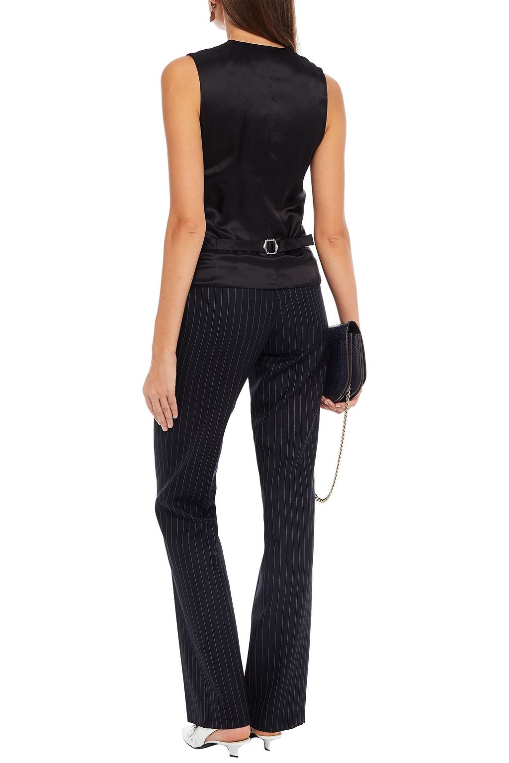 VICTORIA BECKHAM Pinstriped wool-twill bootcut pants