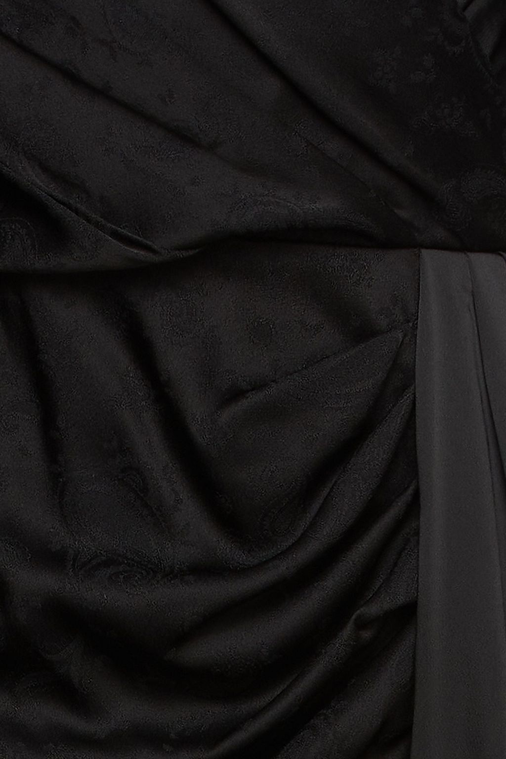 SIMKHAI One-sleeve draped satin-jacquard mini dress