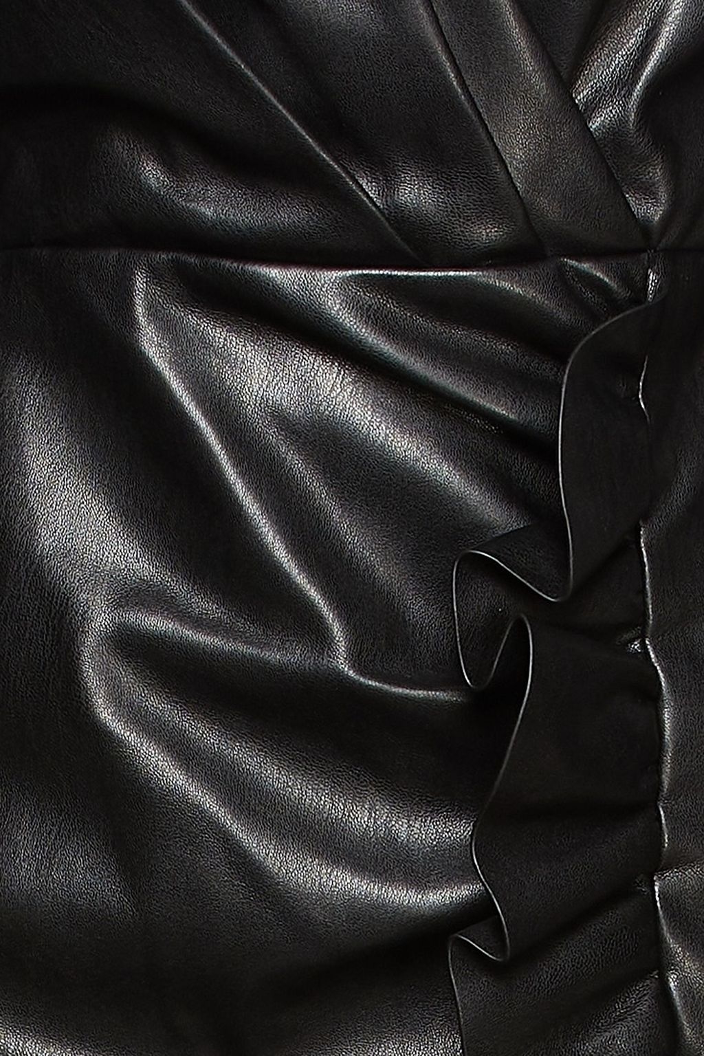 SIMKHAI Wrap-effect faux stretch-leather mini dress
