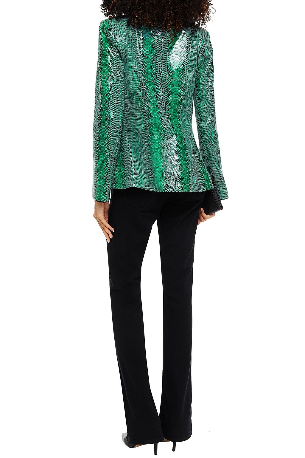 J BRAND Snake-effect leather blazer