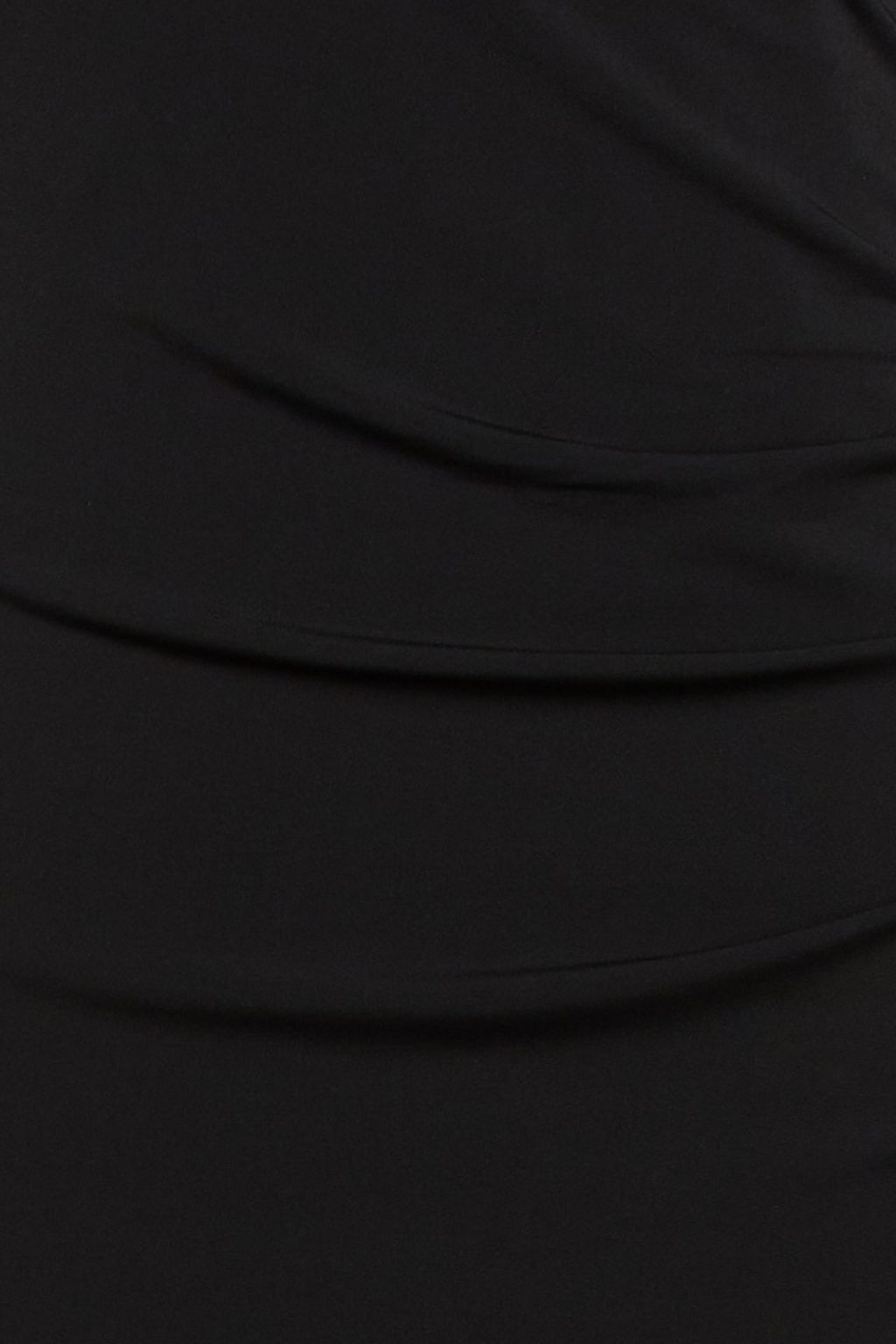 HALSTON One-sleeve cutout ruched stretch-crepe dress