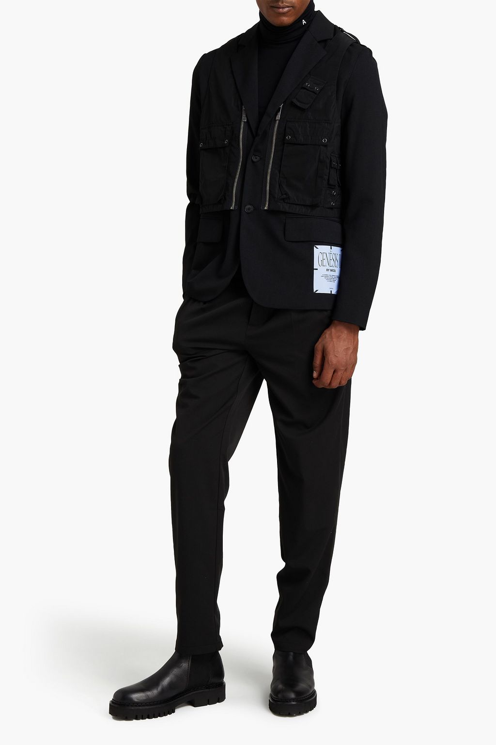 MCQ ALEXANDER MCQUEEN Layered appliquéd shell and twill blazer