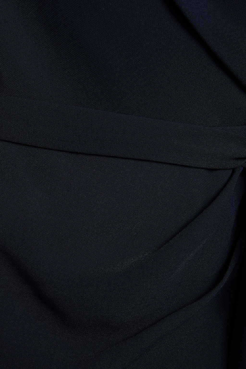 HALSTON Strapless wrap-effect crepe gown