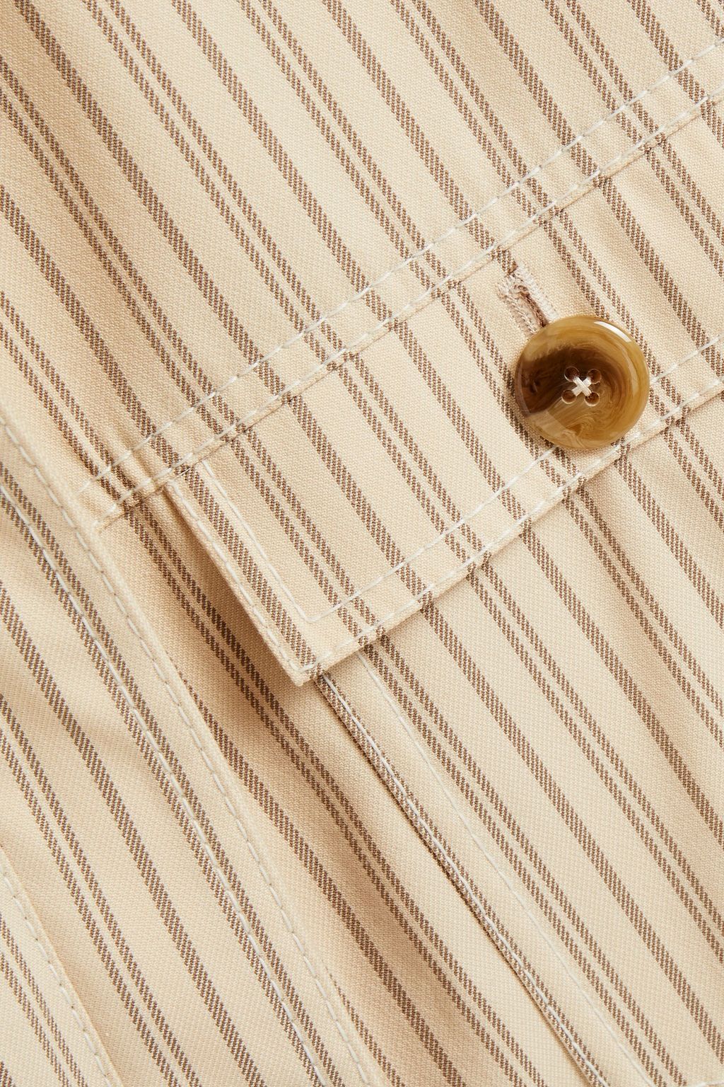 SIMKHAI Gathered belted striped twill jacket