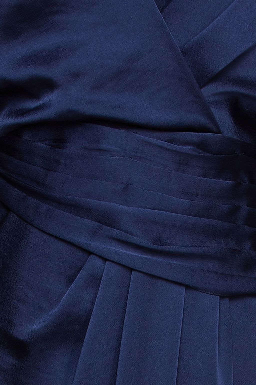 SIMKHAI Wrap-effect pleated satin midi dress