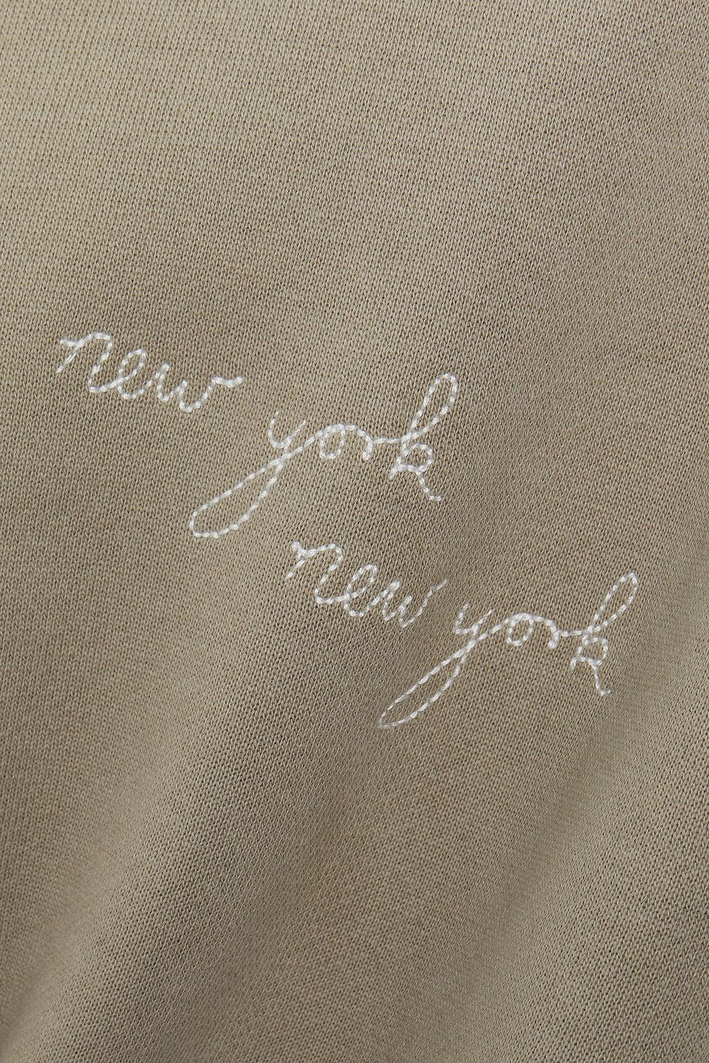 RAG & BONE Embroidered cotton-fleece sweatshirt