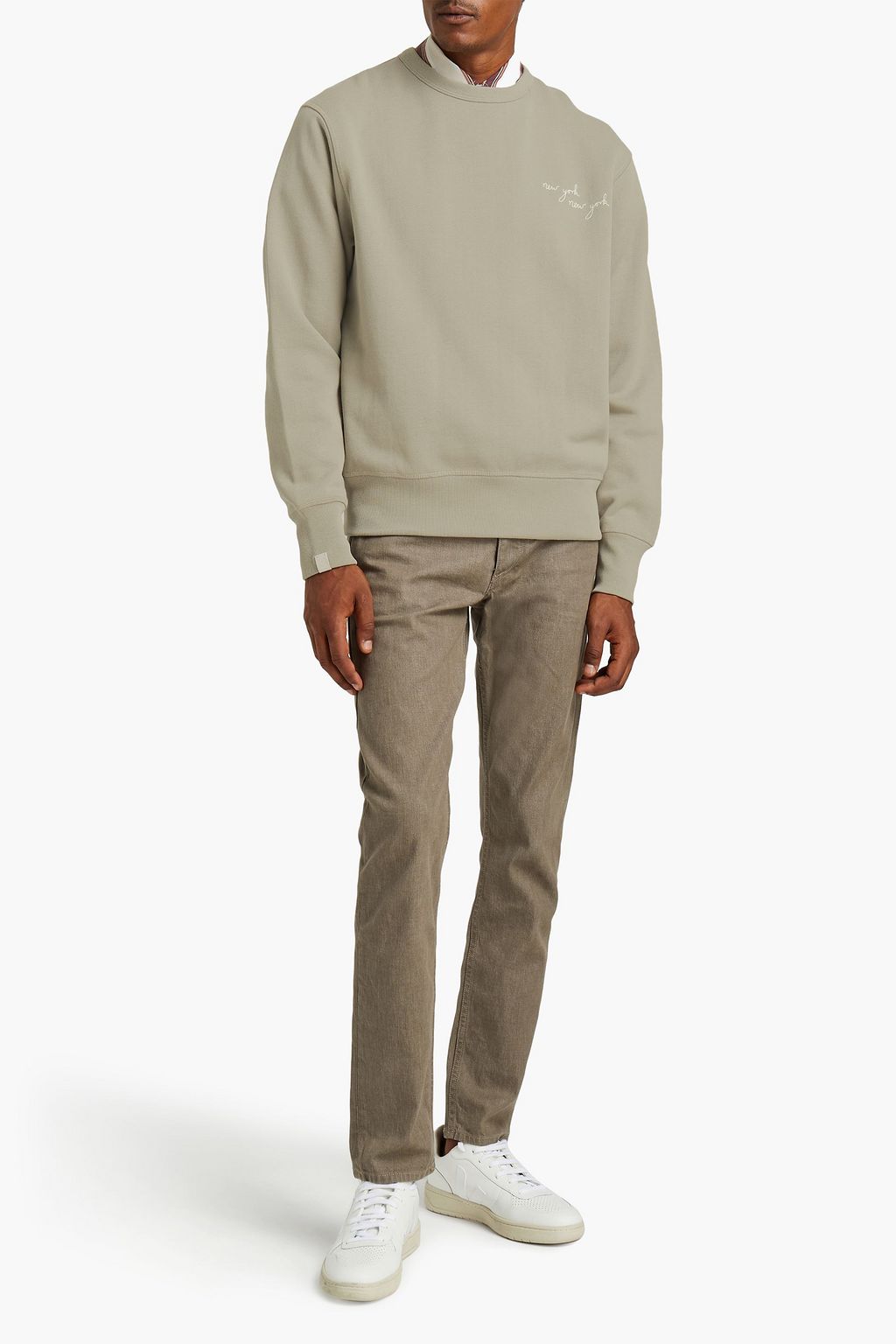 RAG & BONE Embroidered cotton-fleece sweatshirt