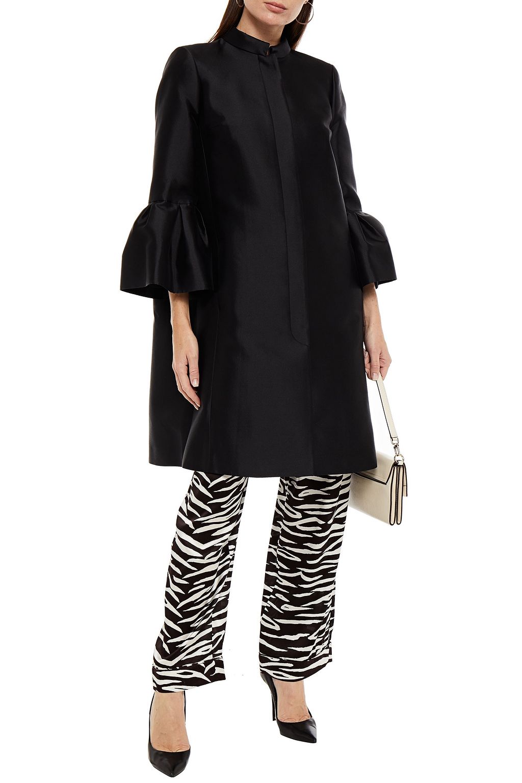 CAROLINA HERRERA Silk and wool-blend satin-twill coat