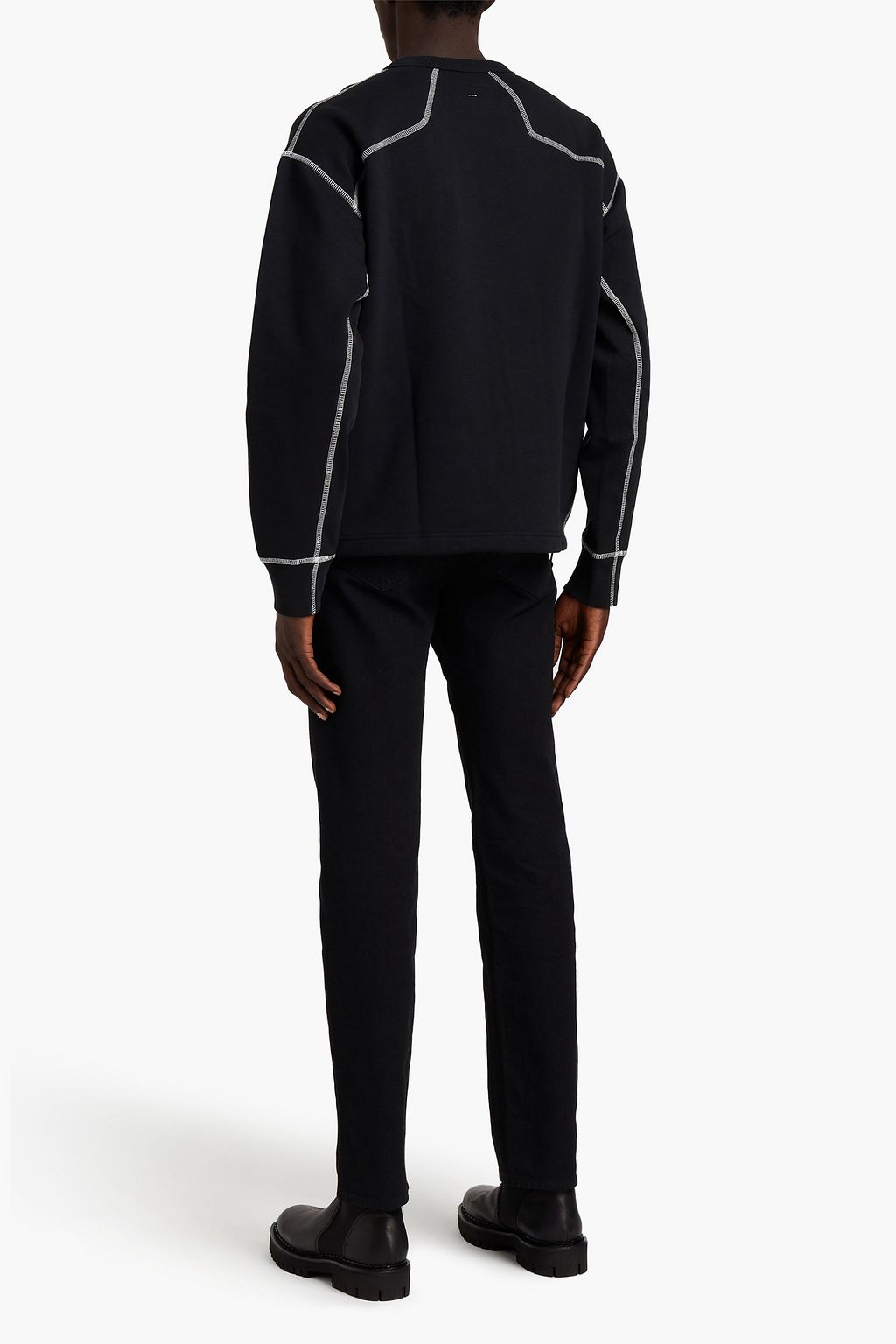RAG & BONE Topstitched cotton-blend fleece sweatshirt